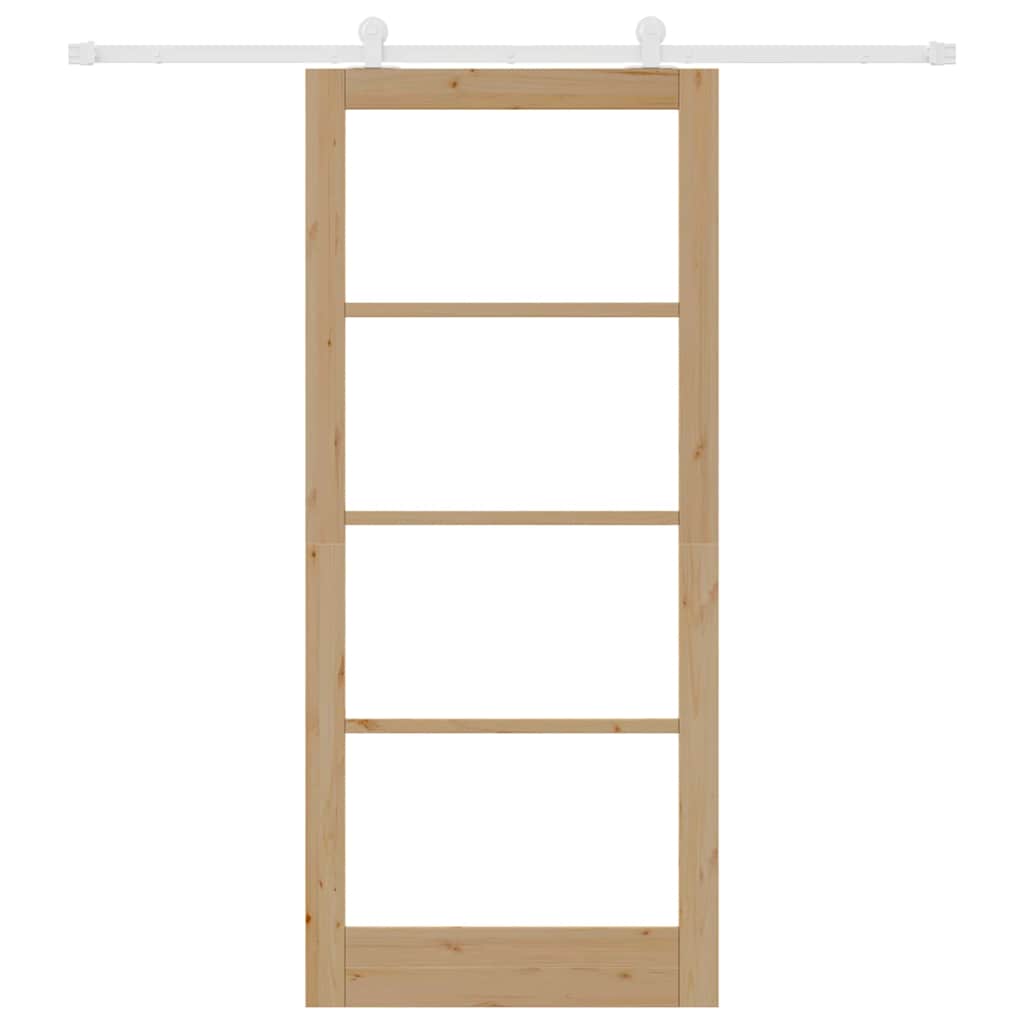 Schiebetür ORKDAL Natur 93 x 211 cm Solid Pine Wood and Glass