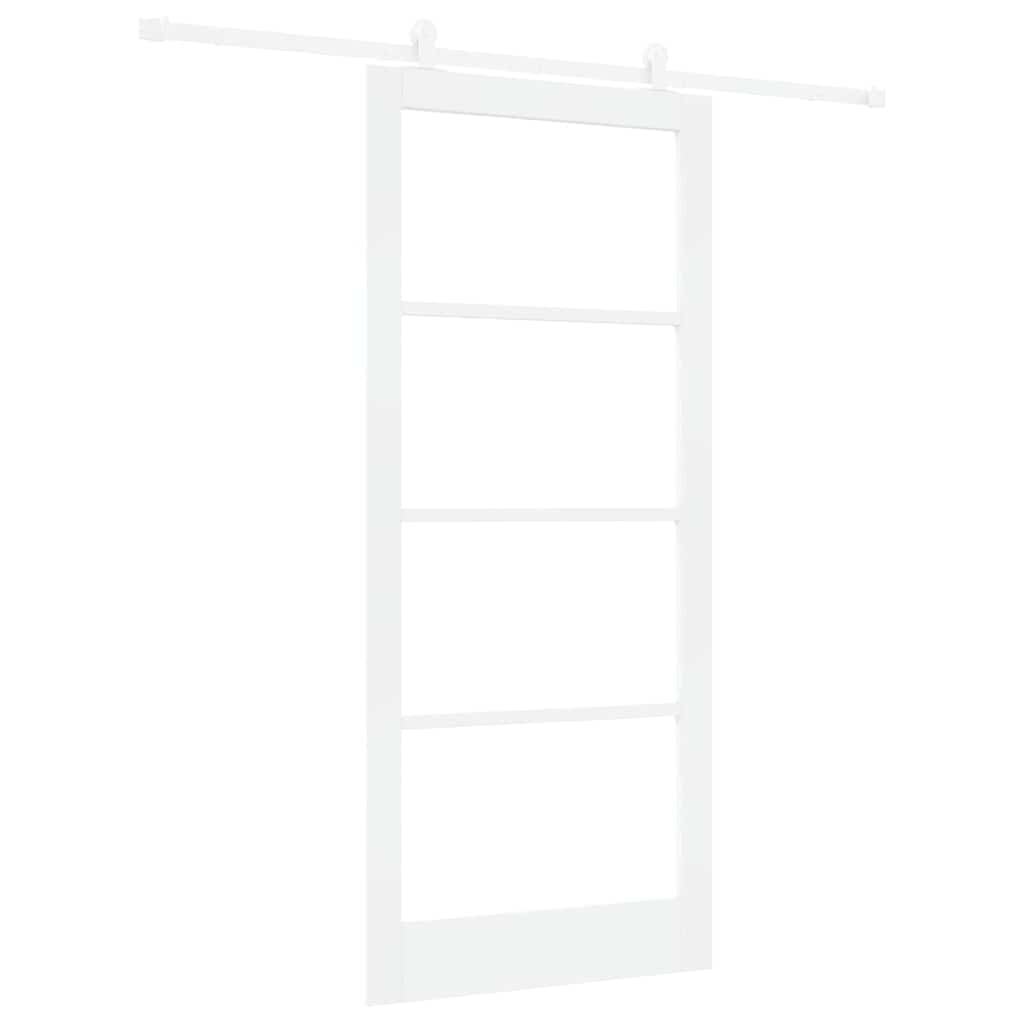 Schiebetür ORKDAL Weiß 93 x 211 cm Solid Pine Wood and Glass
