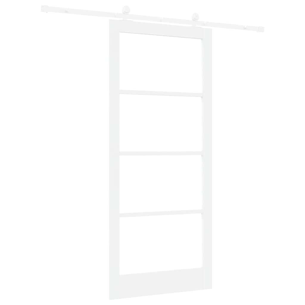 Schiebetür ORKDAL Weiß 93 x 211 cm Solid Pine Wood and Glass