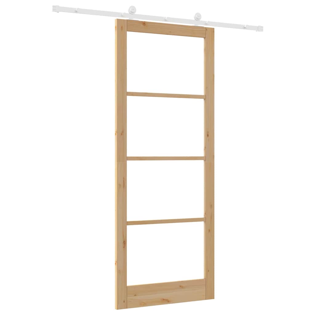 Schiebetür ORKDAL Natur 93 x 232 cm Solid Pine Wood and Glass
