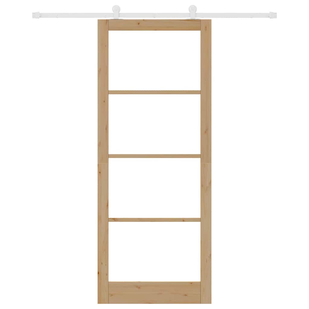 Schiebetür ORKDAL Natur 93 x 232 cm Solid Pine Wood and Glass