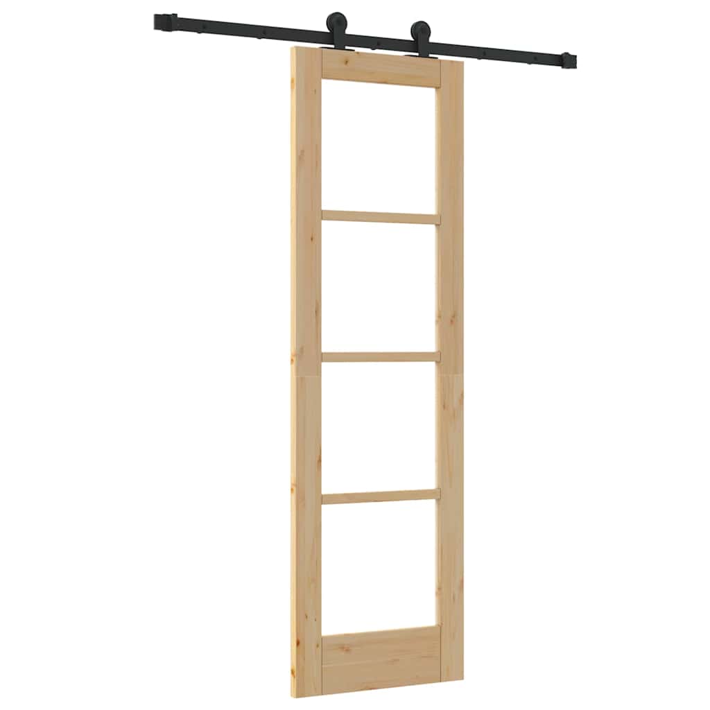 Schiebetür ORKDAL Natur 61 x 198,5 cm Solid Pine Wood and Glass
