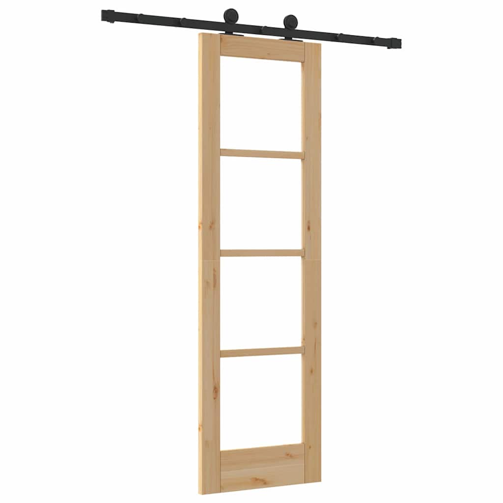 Schiebetür ORKDAL Natur 61 x 198,5 cm Solid Pine Wood and Glass