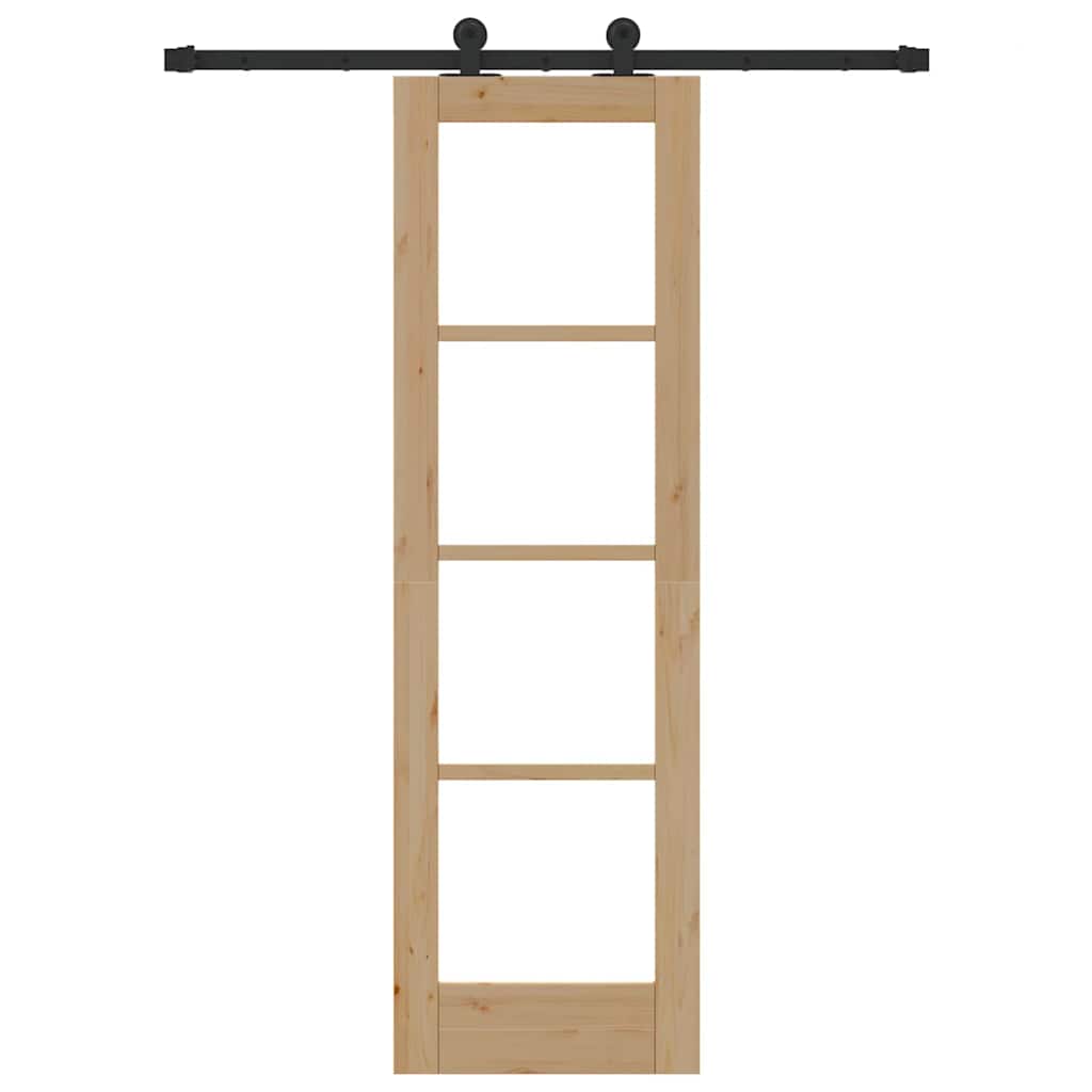 Schiebetür ORKDAL Natur 61 x 198,5 cm Solid Pine Wood and Glass