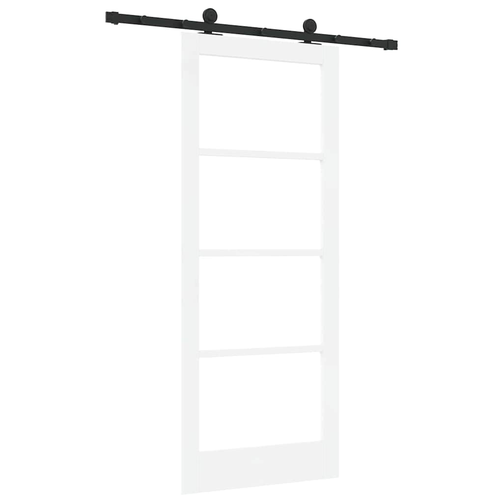Schiebetür ORKDAL Weiß 83 x 202 cm Solid Pine Wood and Glass
