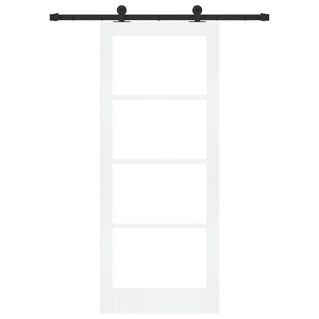 Schiebetür ORKDAL Weiß 83 x 202 cm Solid Pine Wood and Glass