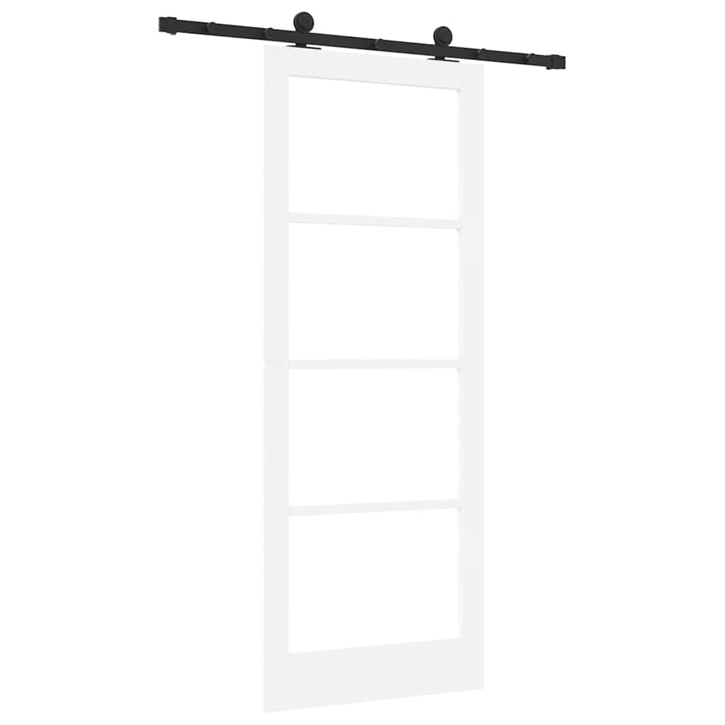 Schiebetür ORKDAL Weiß 83 x 211 cm Solid Pine Wood and Glass