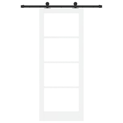 Schiebetür ORKDAL 83 x 211 cm Solid Pine Wood and Glass Weiß