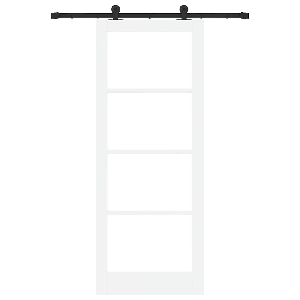 Schiebetür ORKDAL Weiß 83 x 211 cm Solid Pine Wood and Glass