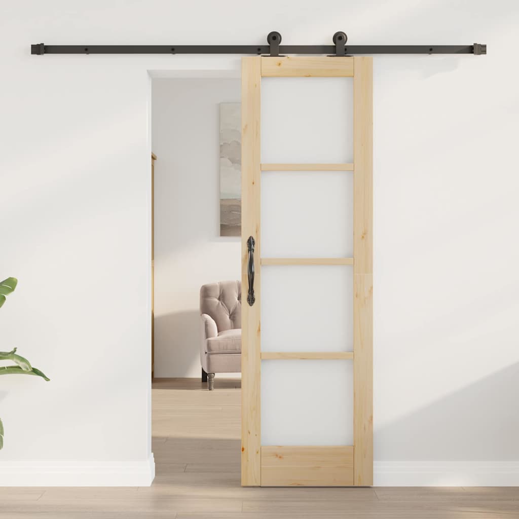 Schiebetür ORKDAL Natur 61 x 198,5 cm Solid Pine Wood and Glass