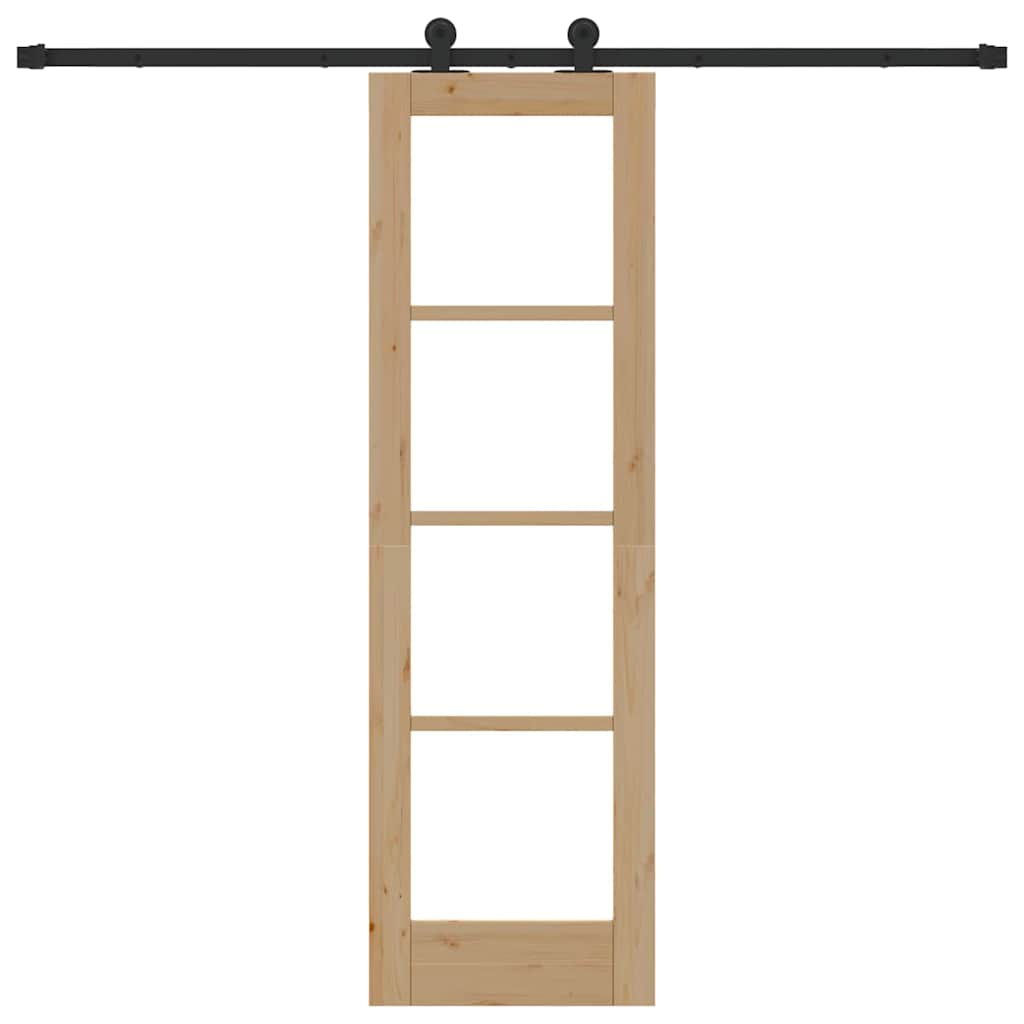 Schiebetür ORKDAL Natur 61 x 198,5 cm Solid Pine Wood and Glass