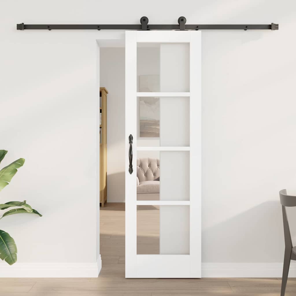 Schiebetür ORKDAL Weiß 61 x 198,5 cm Solid Pine Wood and Glass