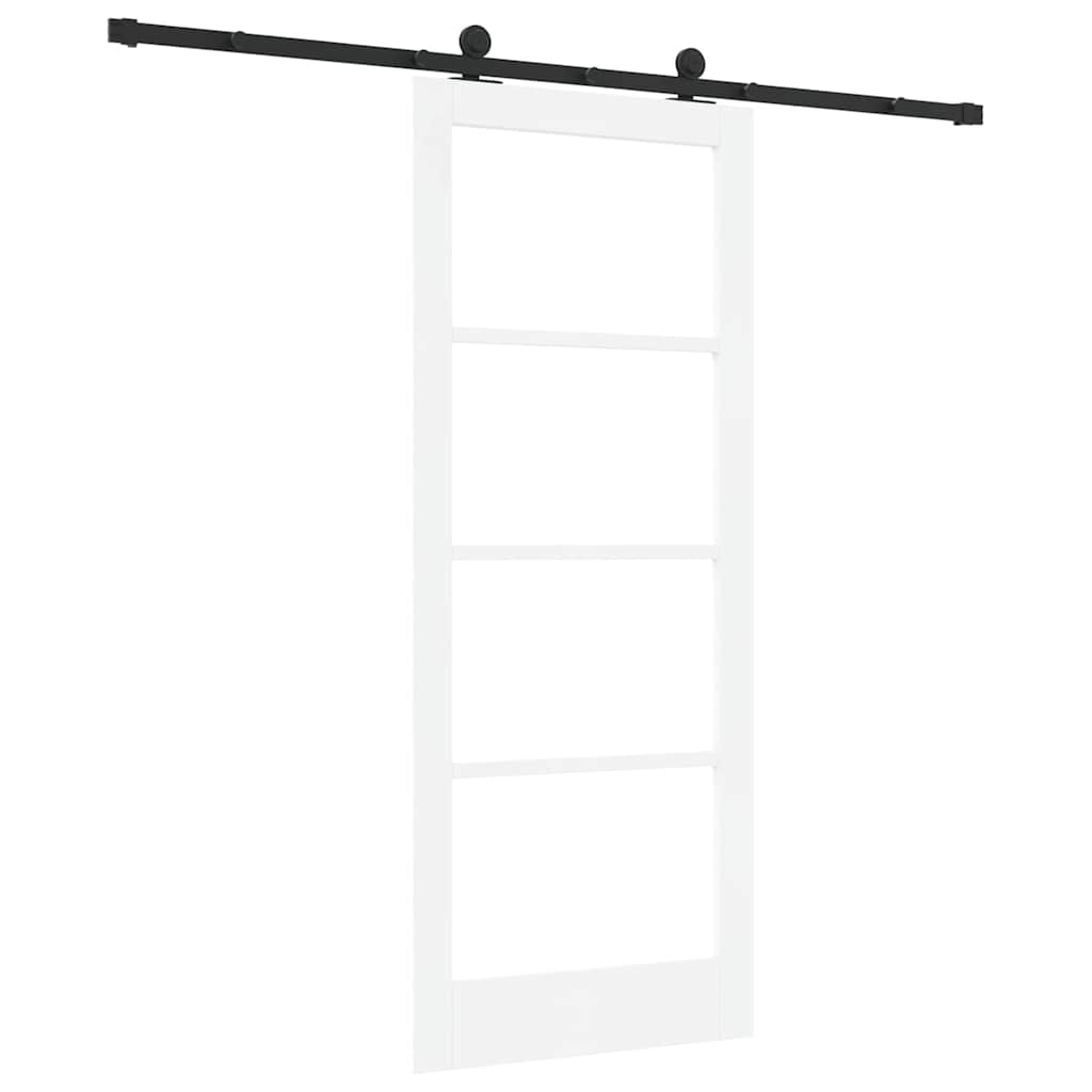 Schiebetür ORKDAL Weiß 83 x 202 cm Solid Pine Wood and Glass