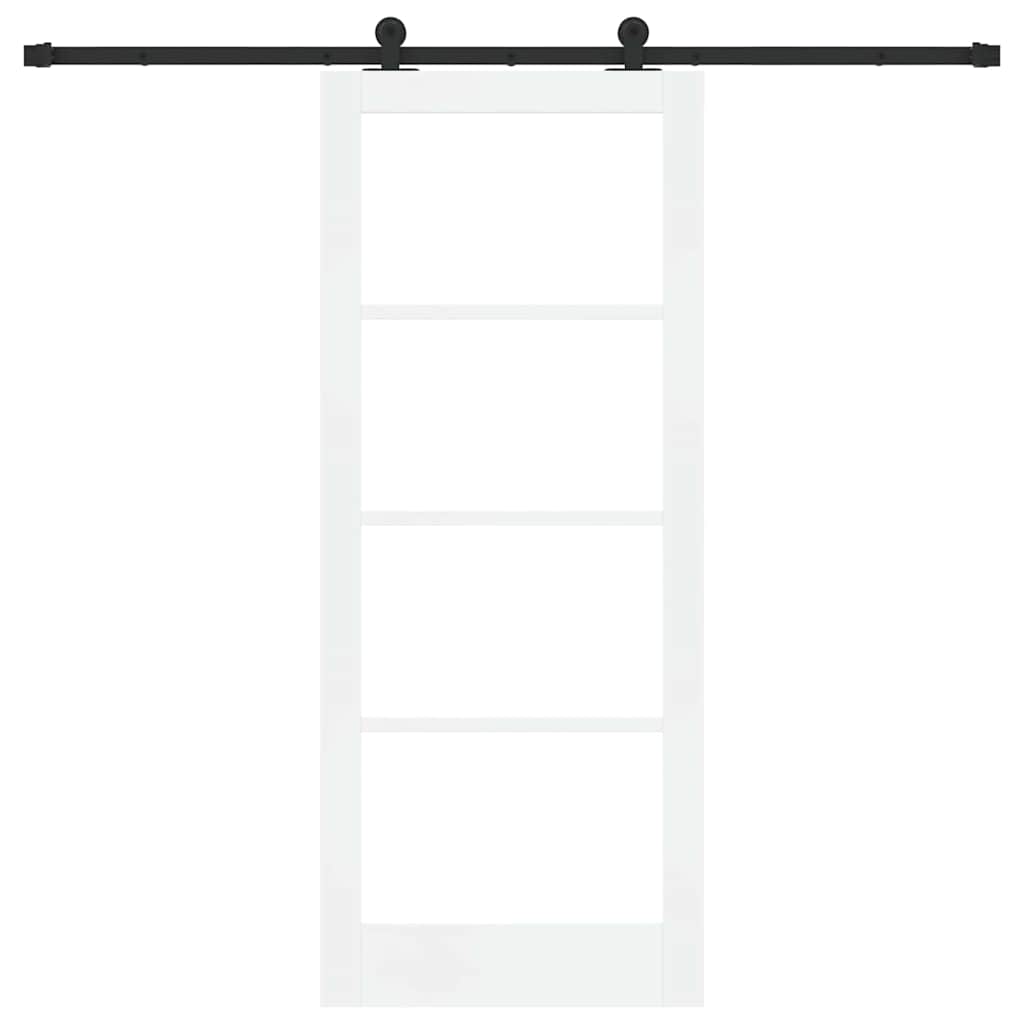 Schiebetür ORKDAL Weiß 83 x 202 cm Solid Pine Wood and Glass