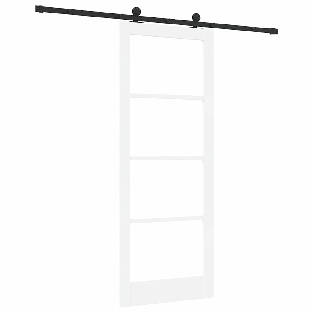 Schiebetür ORKDAL Weiß 83 x 211 cm Solid Pine Wood and Glass