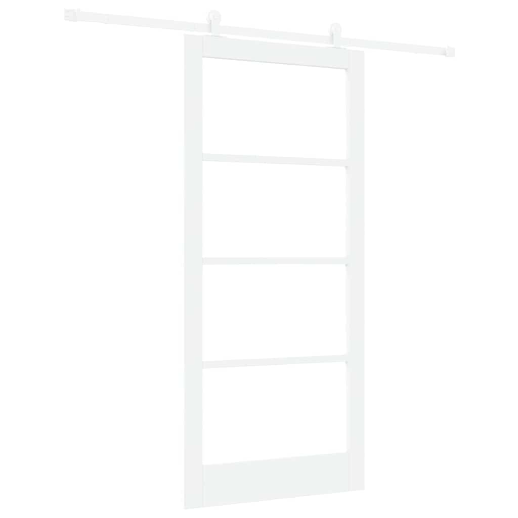 Schiebetür ORKDAL Weiß 93 x 202 cm Solid Pine Wood and Glass
