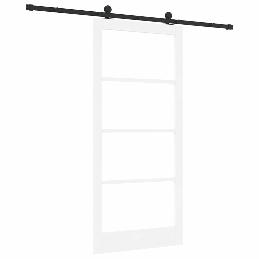 Schiebetür ORKDAL Weiß 93 x 202 cm Solid Pine Wood and Glass
