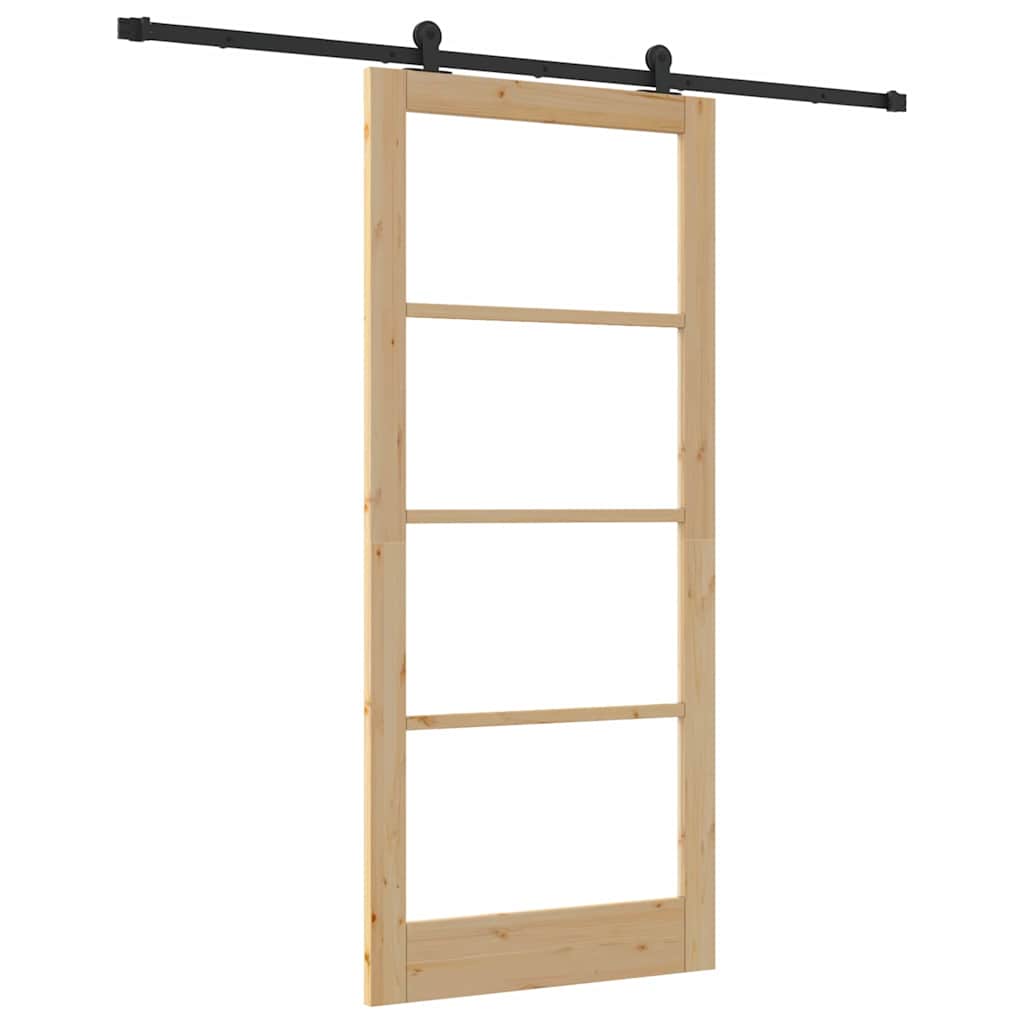 Schiebetür ORKDAL Natur 93 x 211 cm Solid Pine Wood and Glass