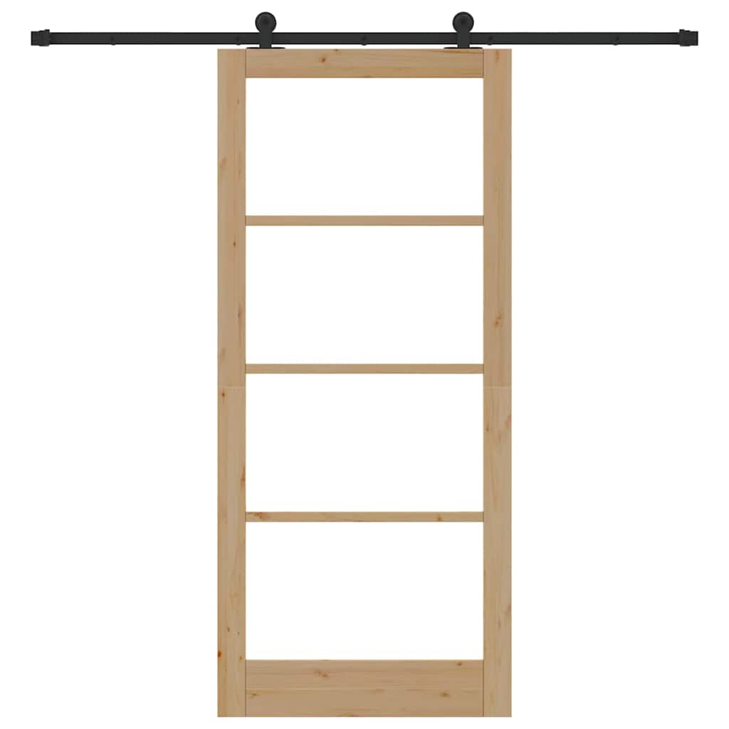 Schiebetür ORKDAL Natur 93 x 211 cm Solid Pine Wood and Glass