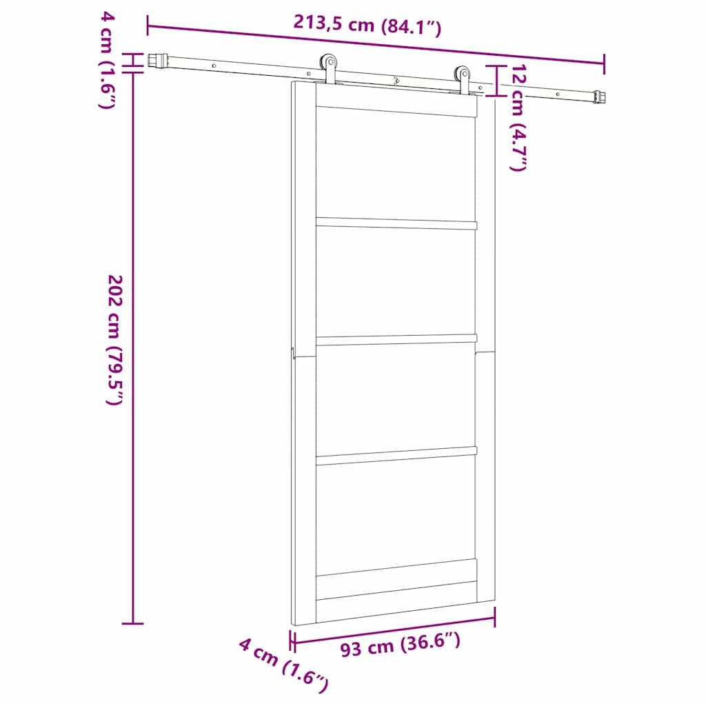 Schiebetür ORKDAL Natur 93 x 211 cm Solid Pine Wood and Glass