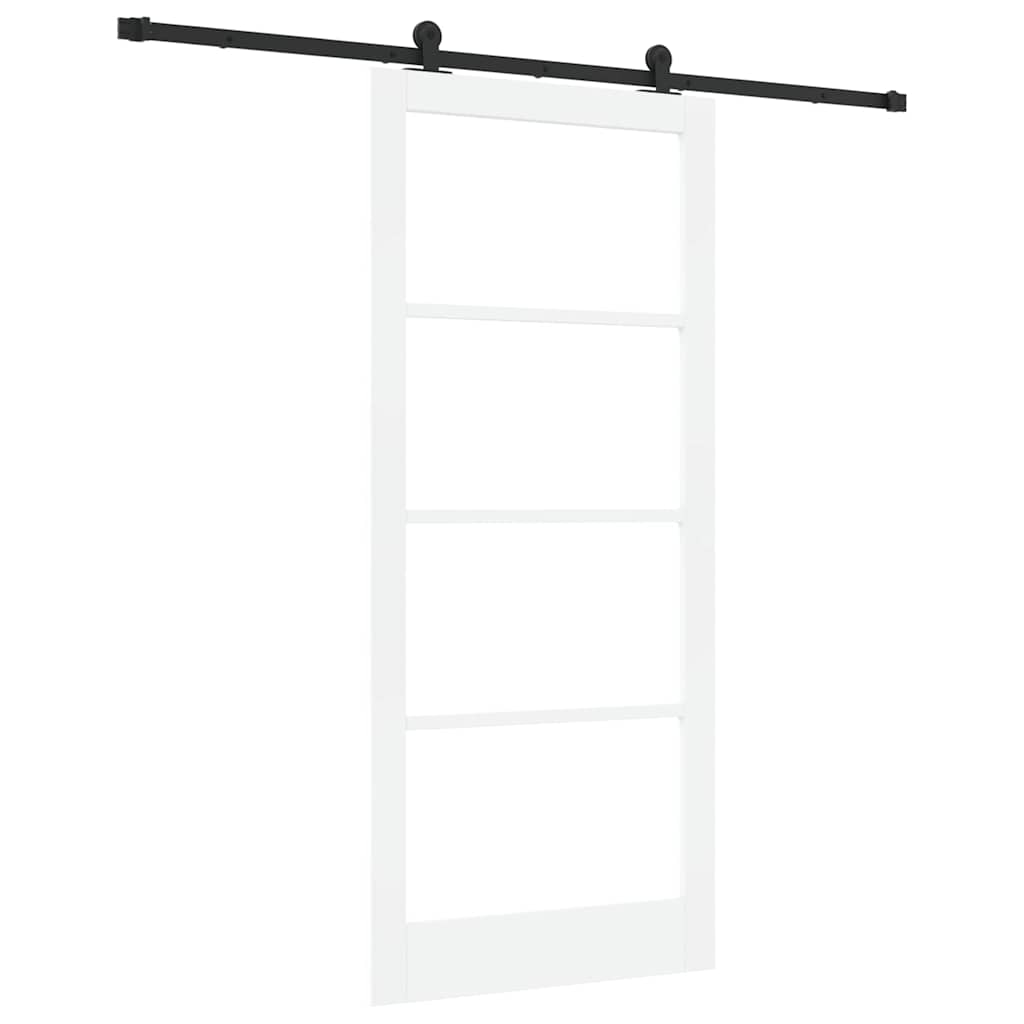 Schiebetür ORKDAL Weiß 93 x 211 cm Solid Pine Wood and Glass