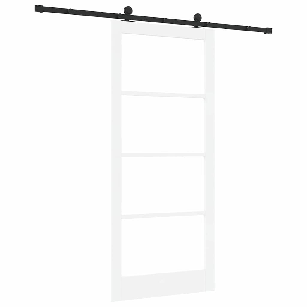 Schiebetür ORKDAL Weiß 93 x 211 cm Solid Pine Wood and Glass
