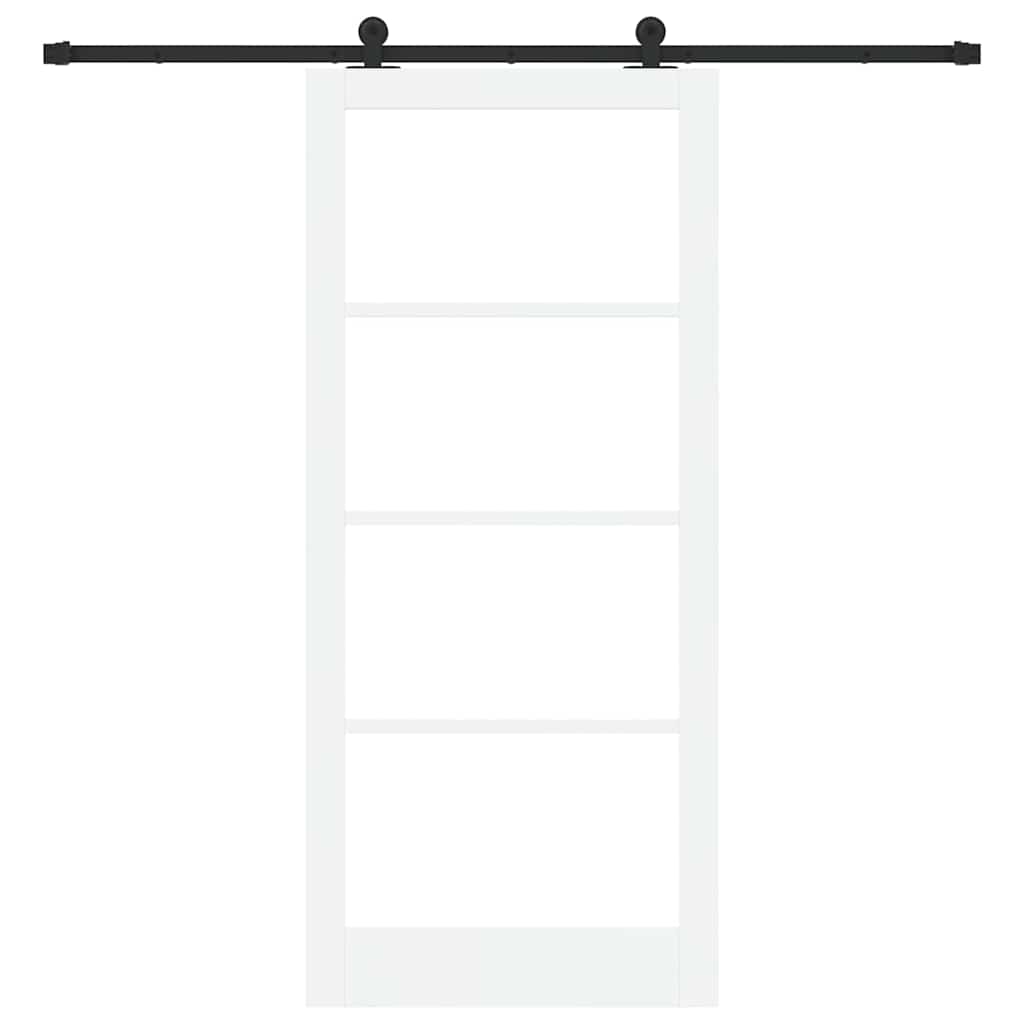 Schiebetür ORKDAL Weiß 93 x 211 cm Solid Pine Wood and Glass