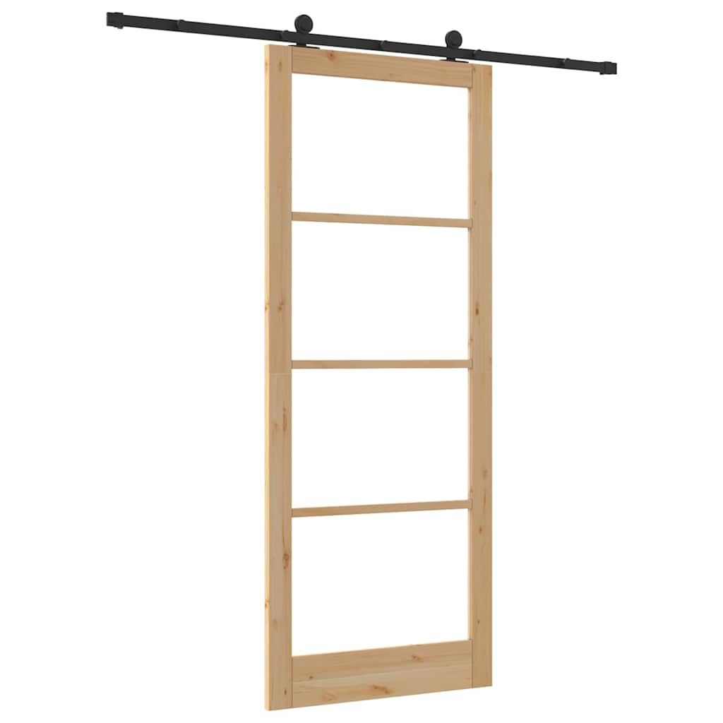 Schiebetür ORKDAL Natur 93 x 232 cm Solid Pine Wood and Glass