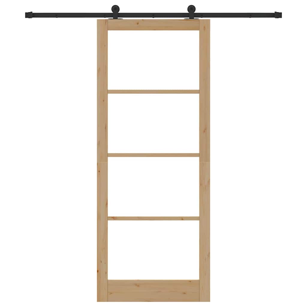 Schiebetür ORKDAL Natur 93 x 232 cm Solid Pine Wood and Glass