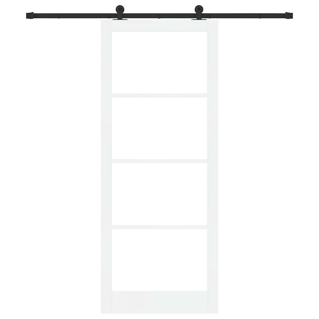Schiebetür ORKDAL Weiß 93 x 232 cm Solid Pine Wood and Glass