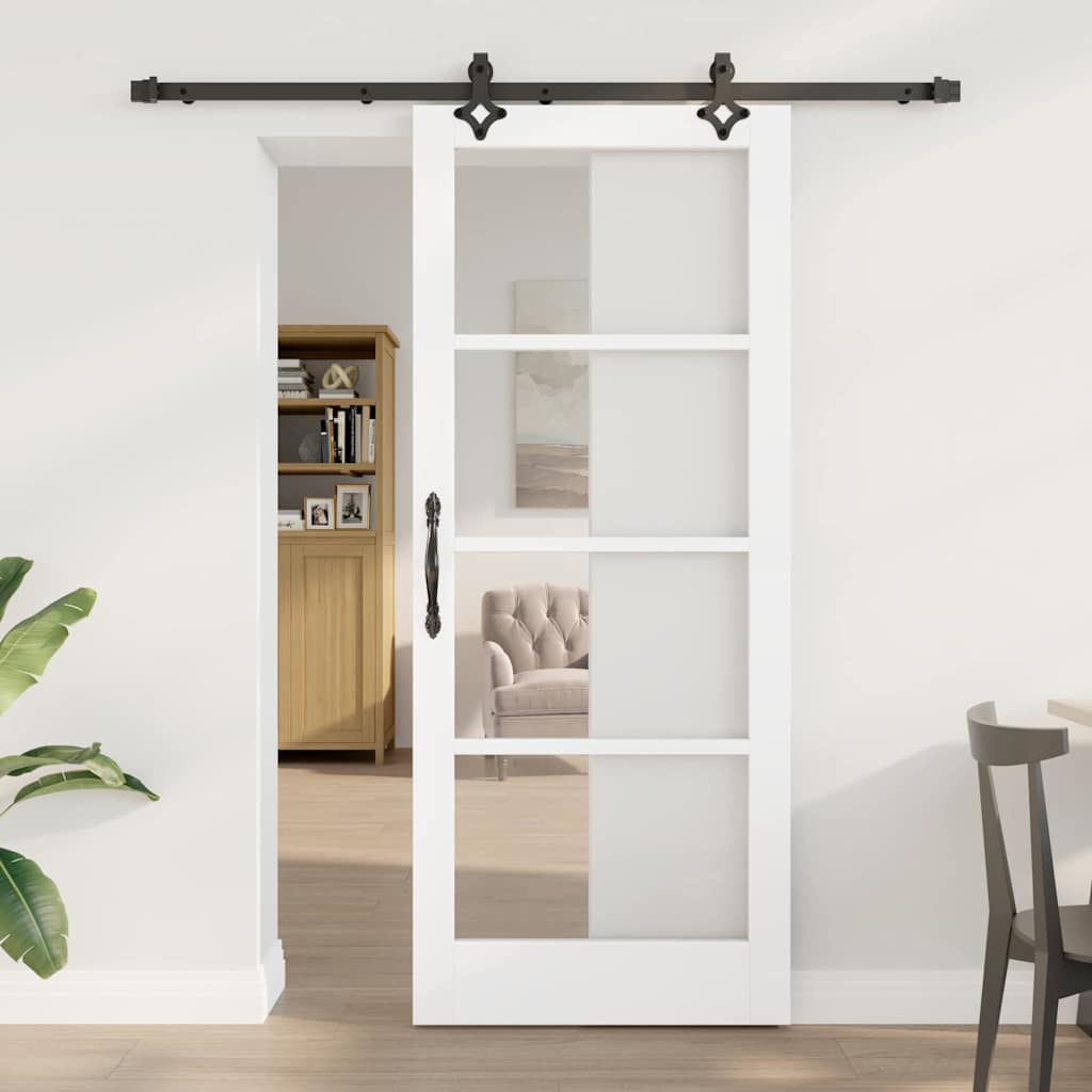 Schiebetür ORKDAL Weiß und Schwarz 83 x 202 cm