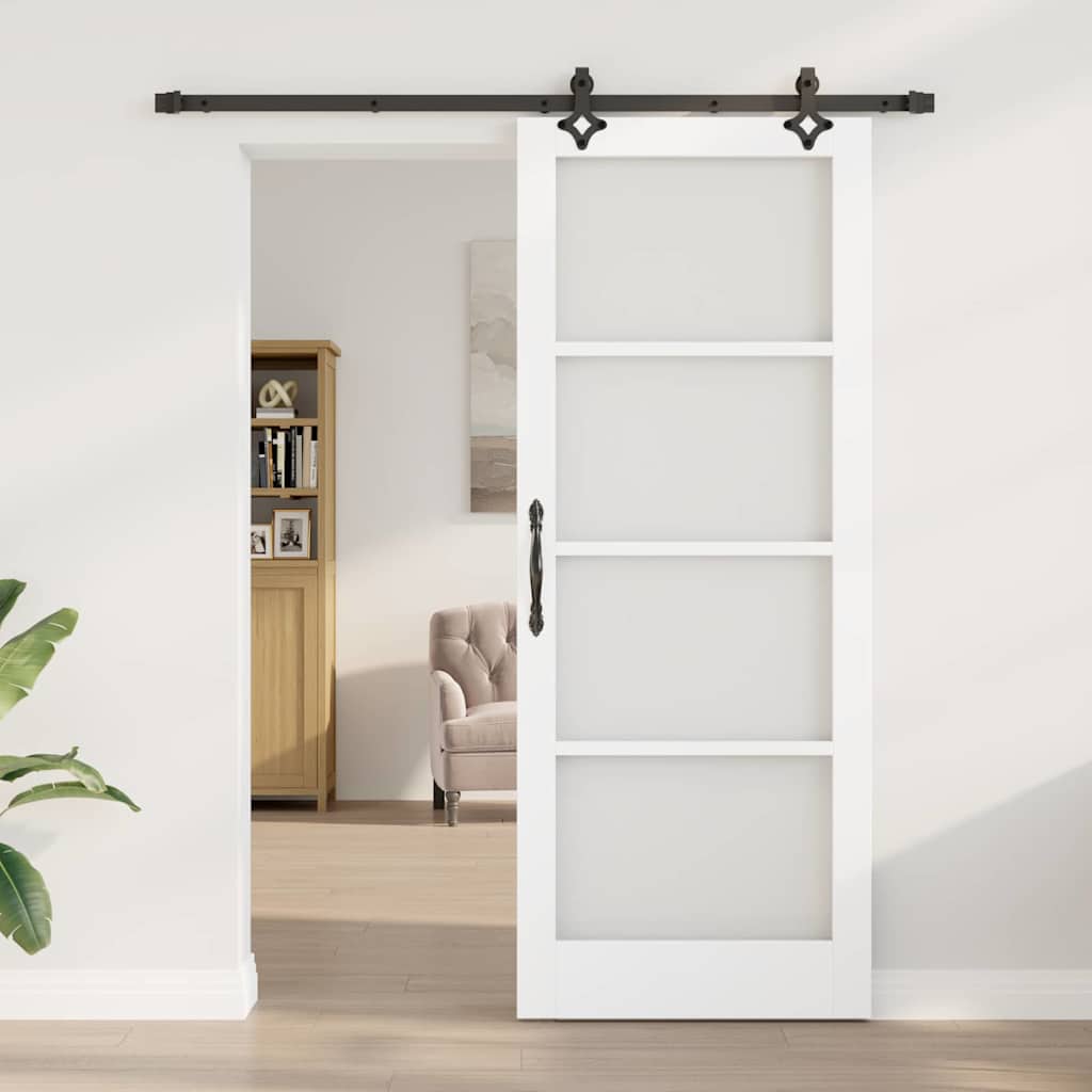 Schiebetür ORKDAL Weiß und Schwarz 83 x 211 cm