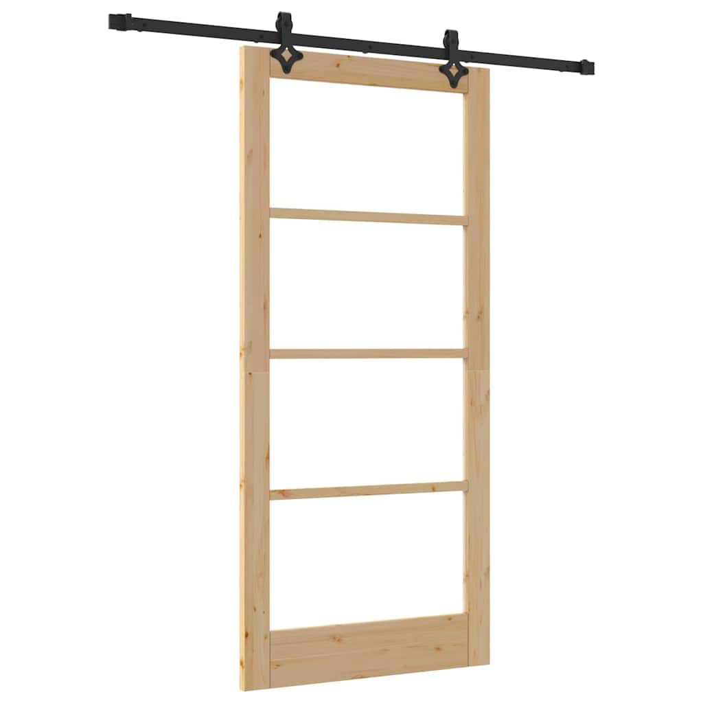 Schiebetür ORKDAL Natürlich und Schwarz 93 x 202 cm