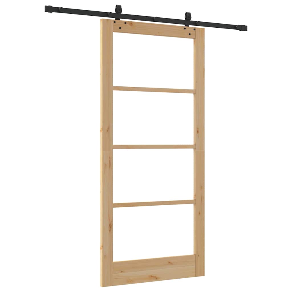 Schiebetür ORKDAL Natürlich und Schwarz 93 x 202 cm