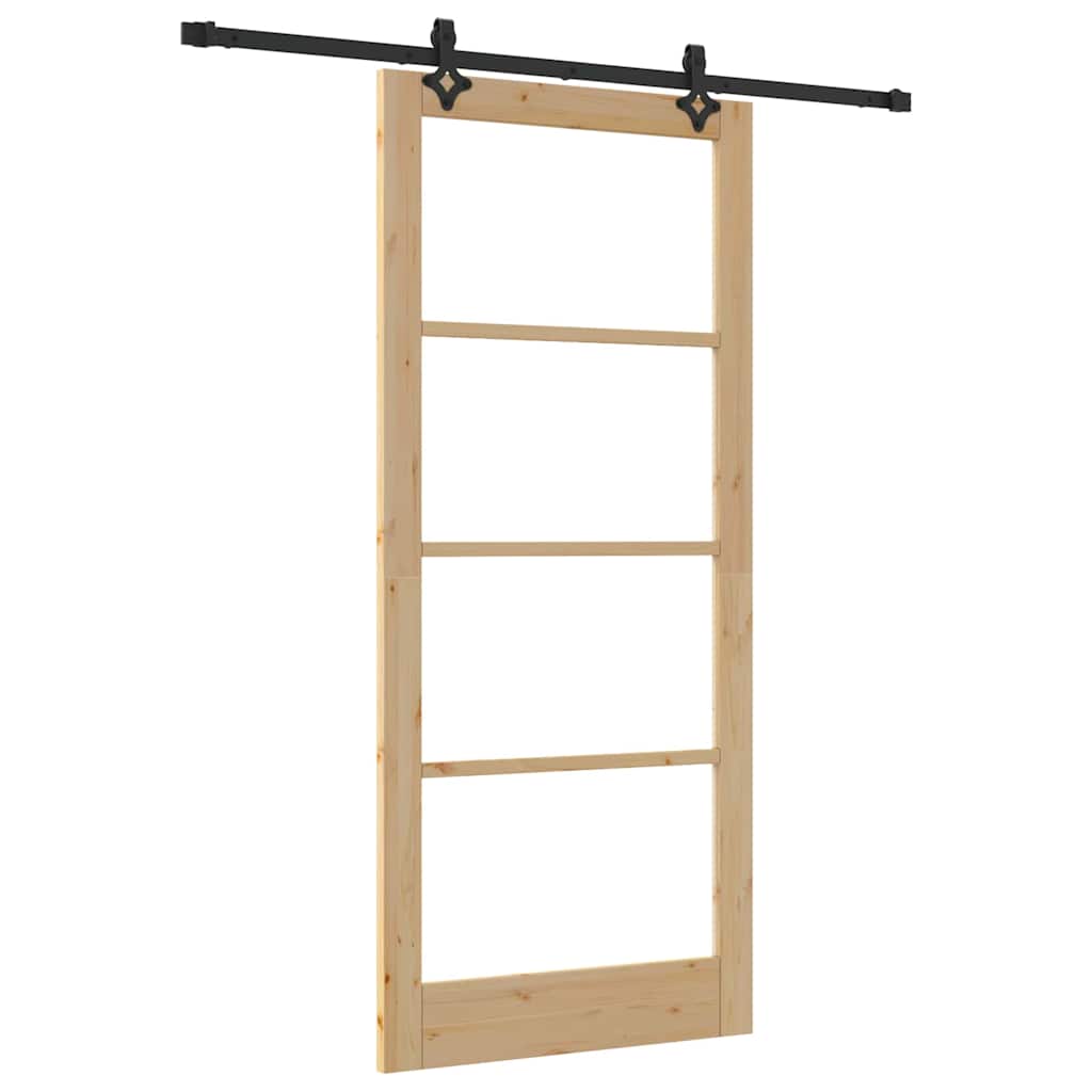 Schiebetür ORKDAL Natürlich und Schwarz 93 x 211 cm