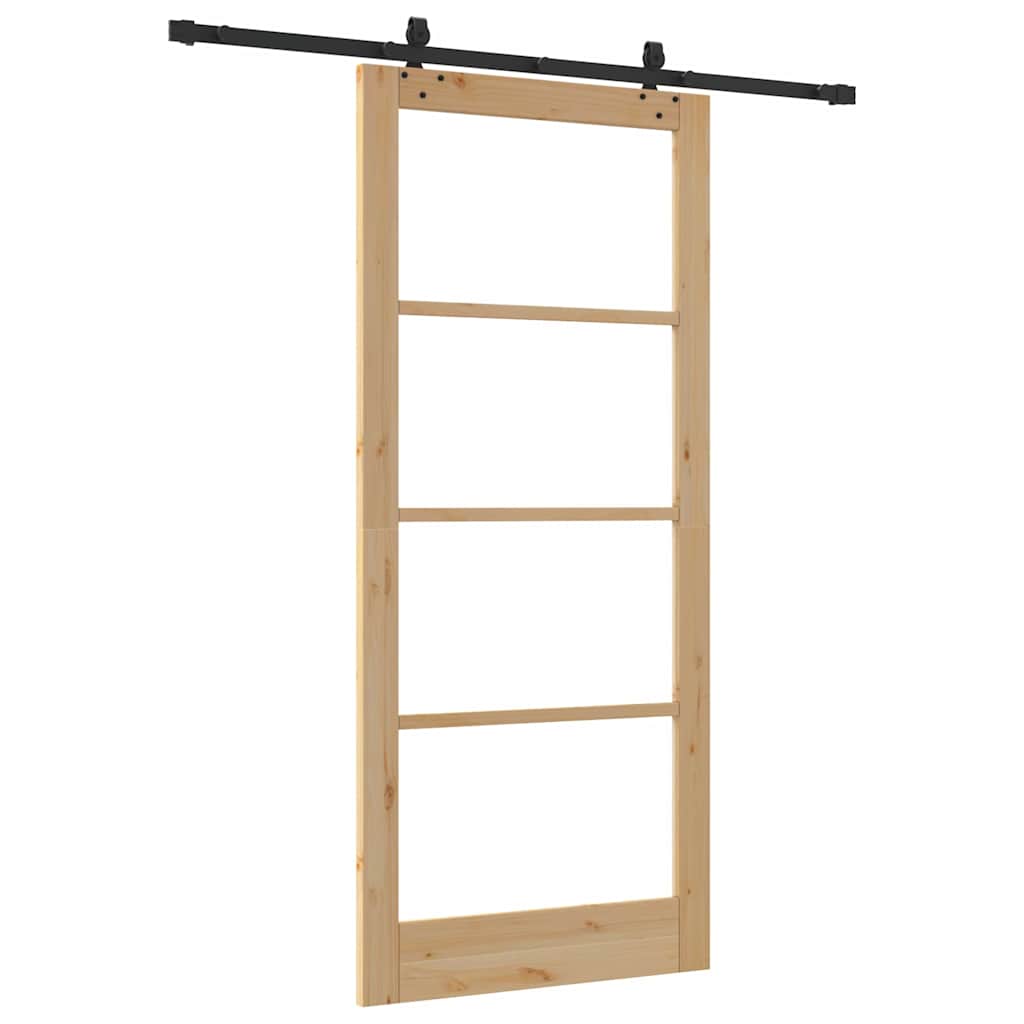 Schiebetür ORKDAL Natürlich und Schwarz 93 x 211 cm