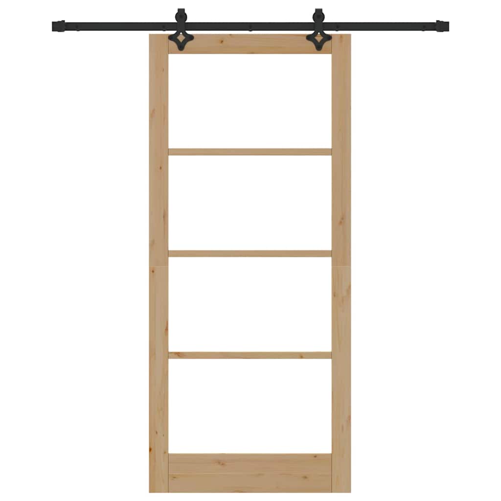 Schiebetür ORKDAL Natürlich und Schwarz 93 x 211 cm