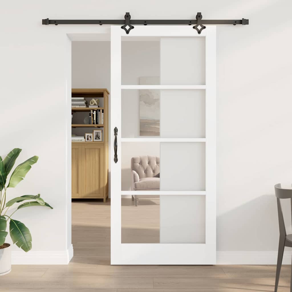 Schiebetür ORKDAL Weiß und Schwarz 93 x 211 cm