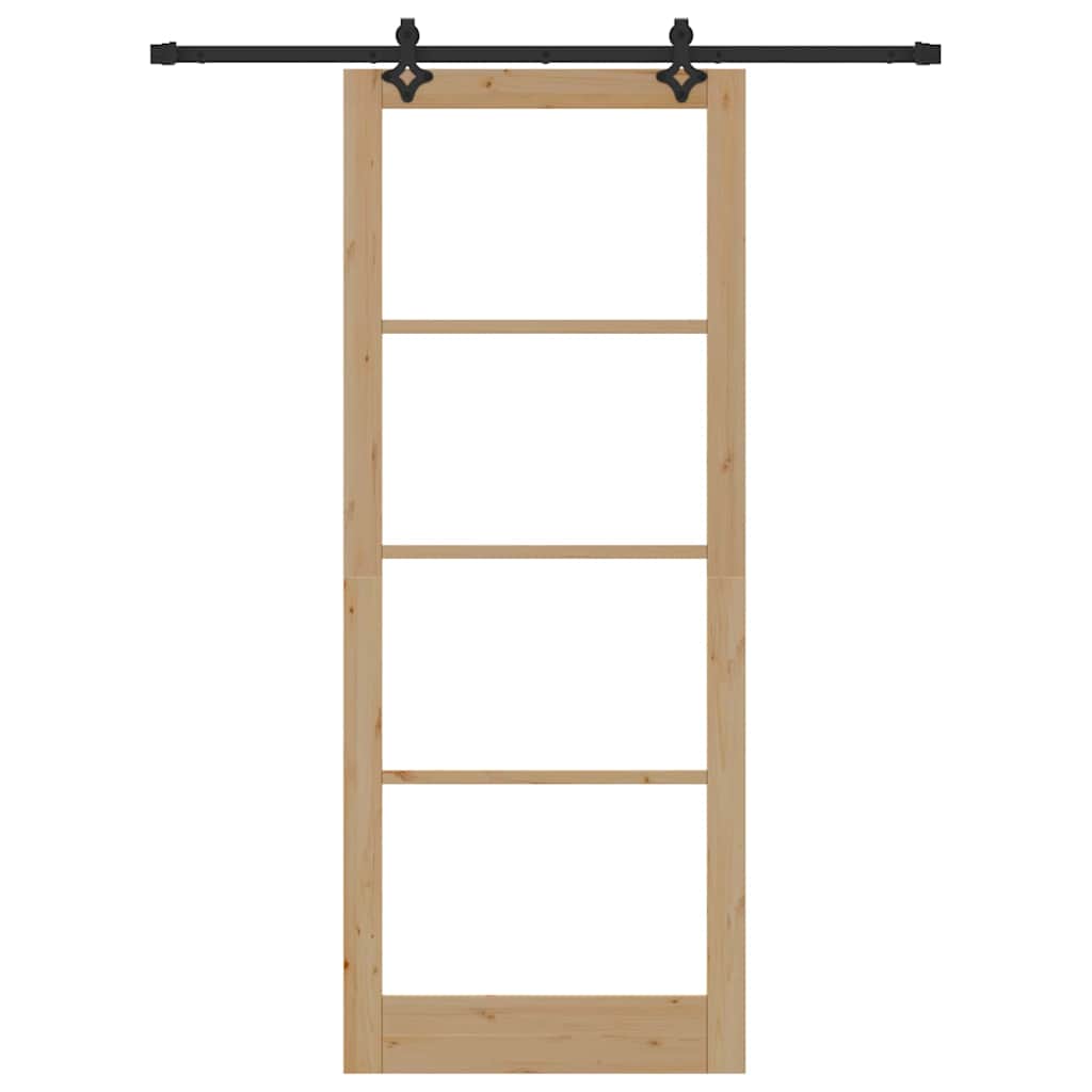 Schiebetür ORKDAL Natürlich und Schwarz 93 x 232 cm