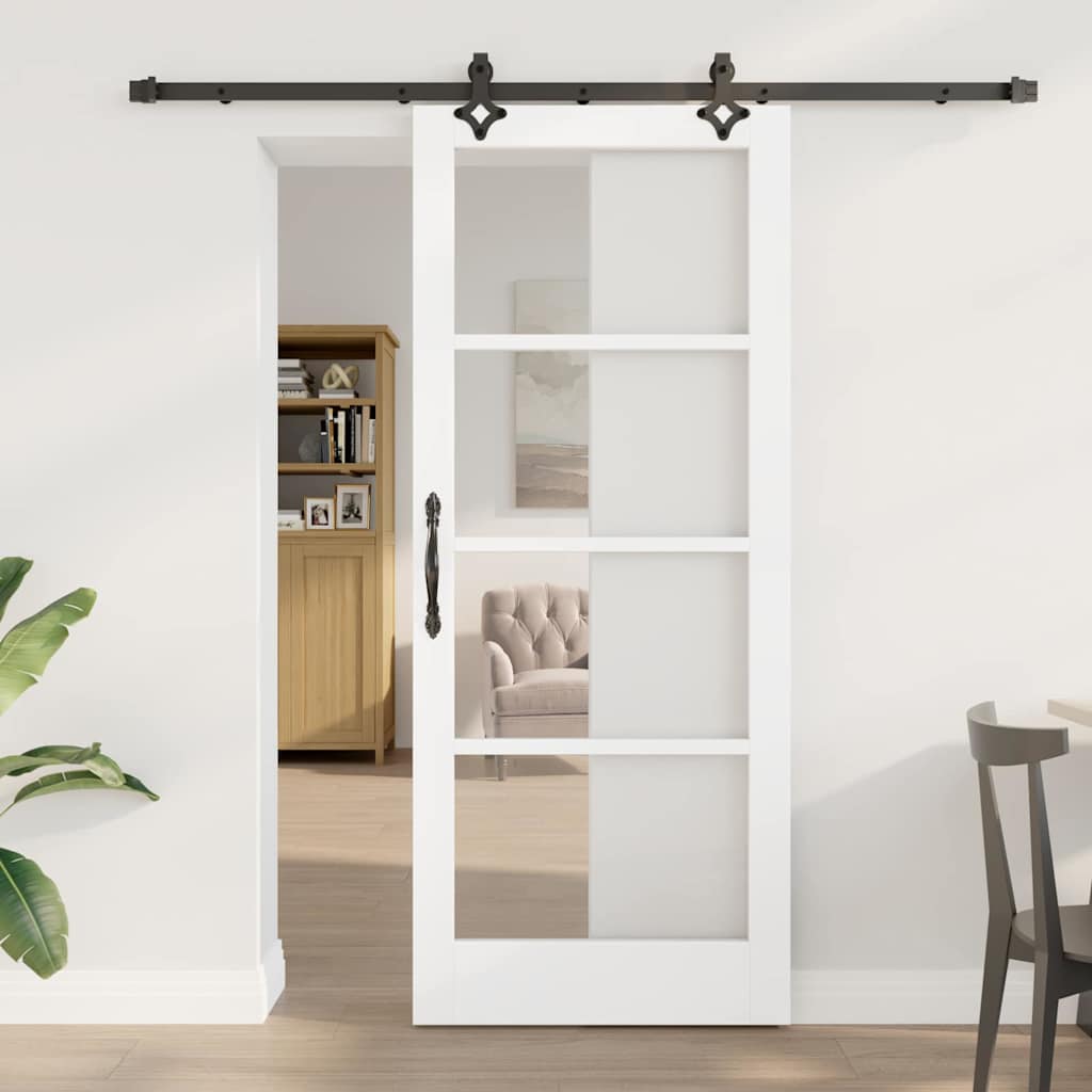 Schiebetür ORKDAL Weiß und Schwarz 83 x 202 cm