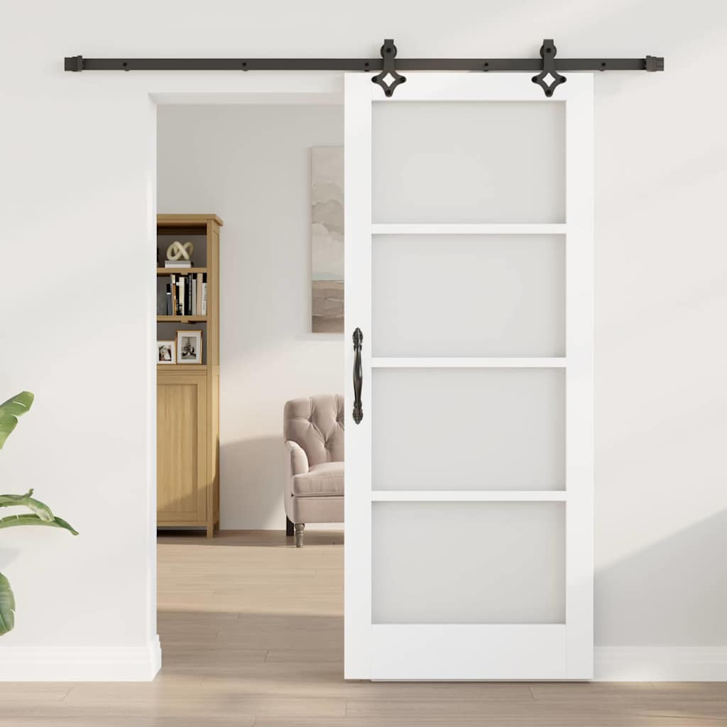 Schiebetür ORKDAL Weiß und Schwarz 83 x 202 cm