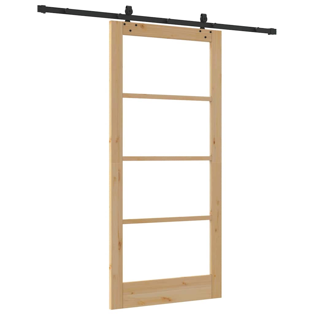 Schiebetür ORKDAL Natürlich und Schwarz 93 x 202 cm