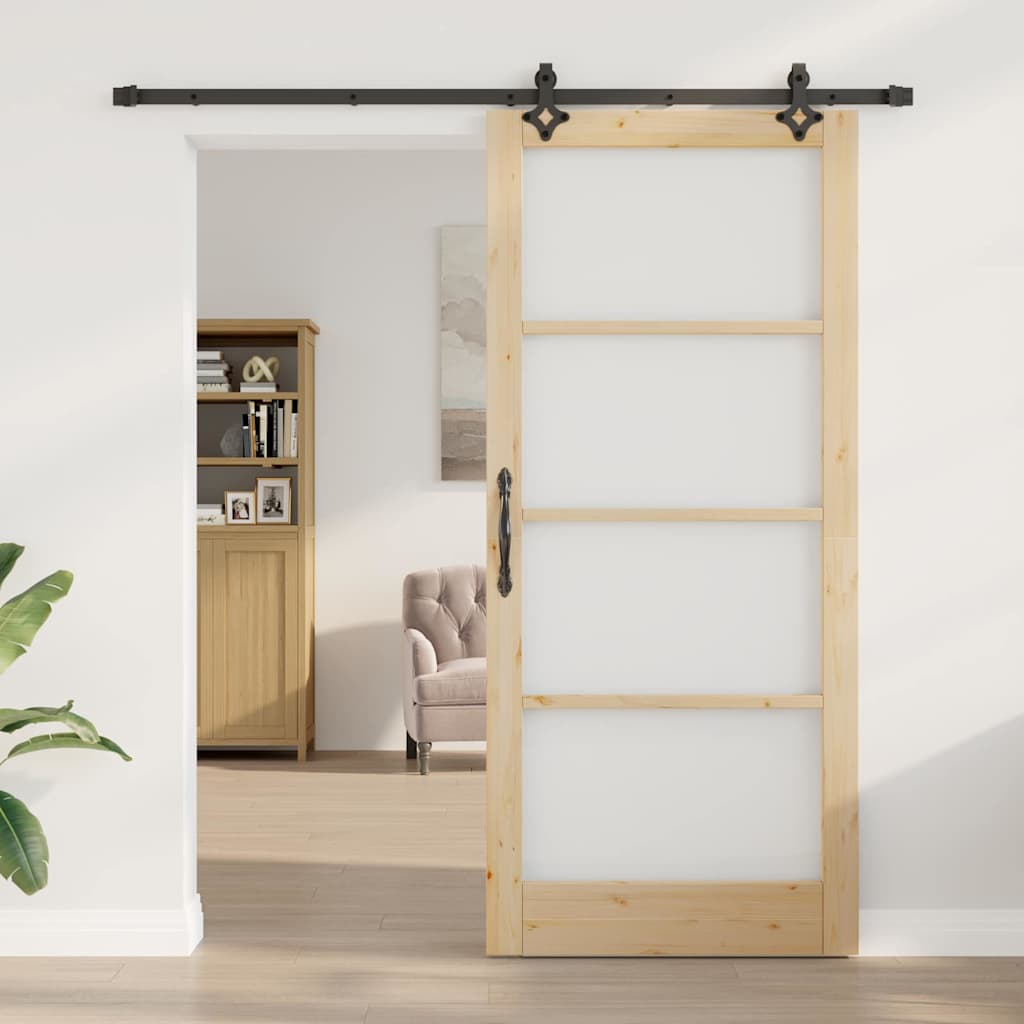 Schiebetür ORKDAL Natürlich und Schwarz 93 x 211 cm