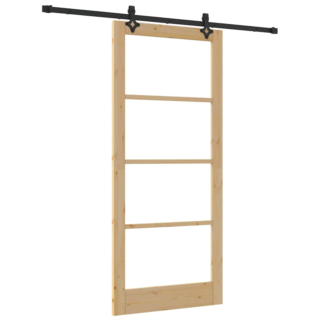 Schiebetür ORKDAL Natürlich und Schwarz 93 x 211 cm