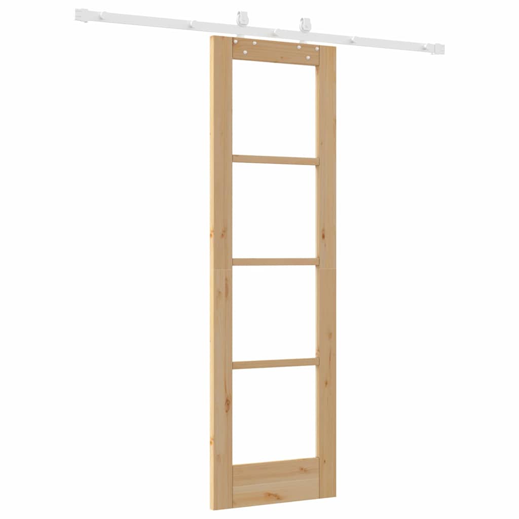 Schiebetür Natur 61 x 198,5 cm Solid Pine Wood and Glass