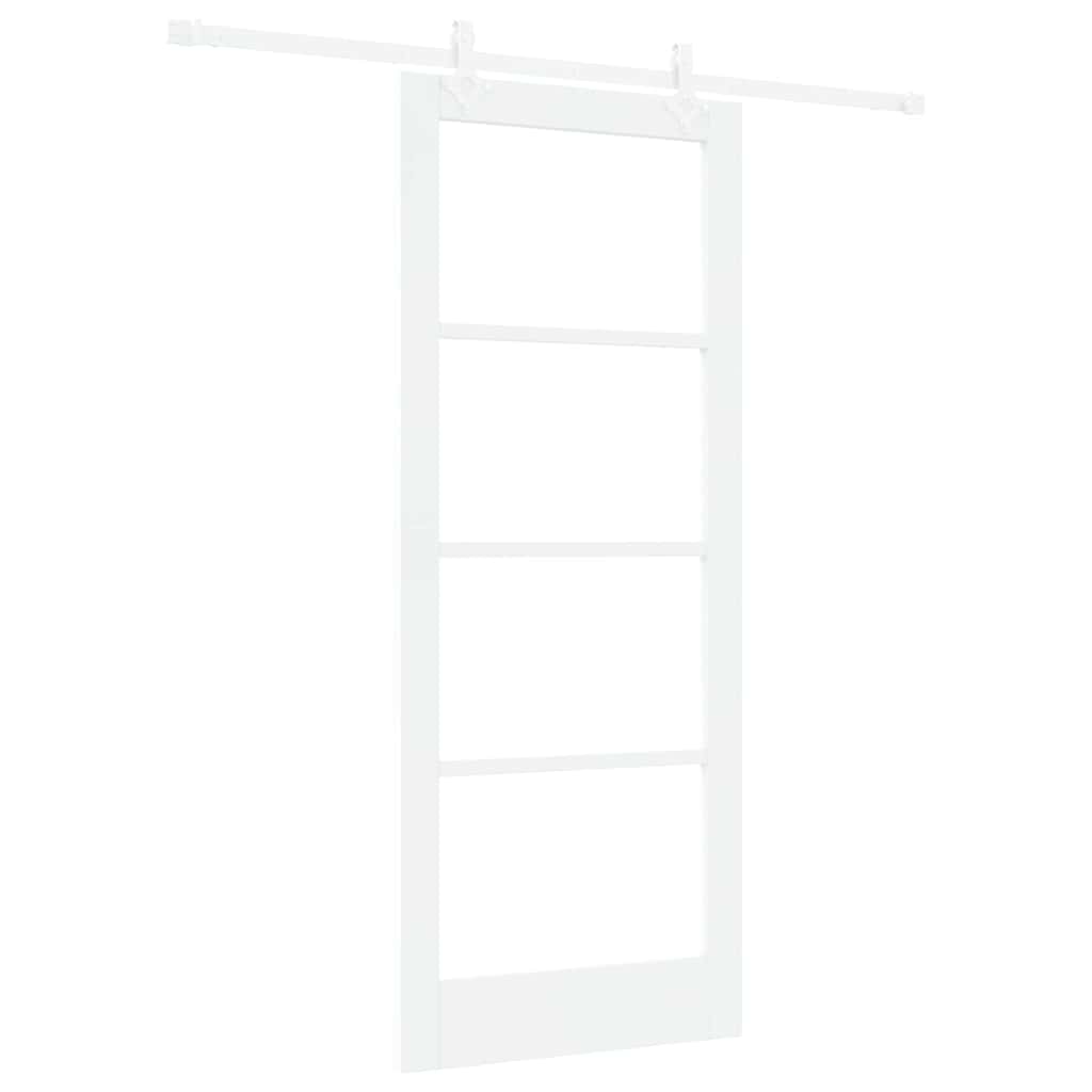 Schiebetür Weiß 83 x 202 cm Solid Pine Wood and Glass