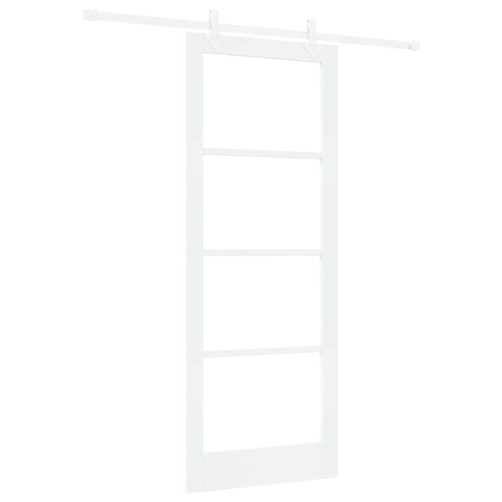 Schiebetür Weiß 83 x 211 cm Solid Pine Wood and Glass