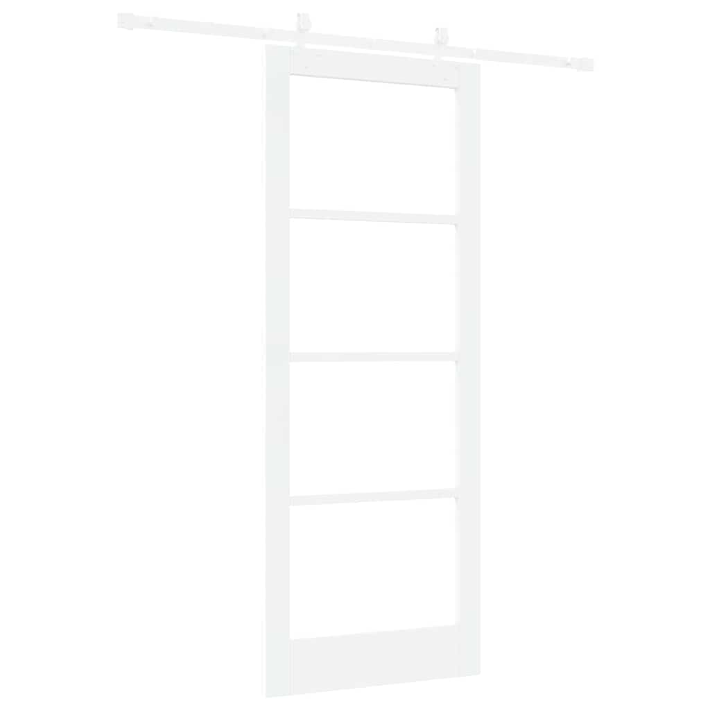 Schiebetür Weiß 83 x 211 cm Solid Pine Wood and Glass