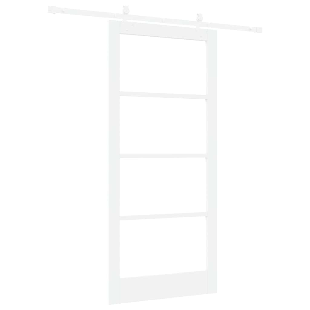 Schiebetür Weiß 93 x 202 cm Solid Pine Wood and Glass