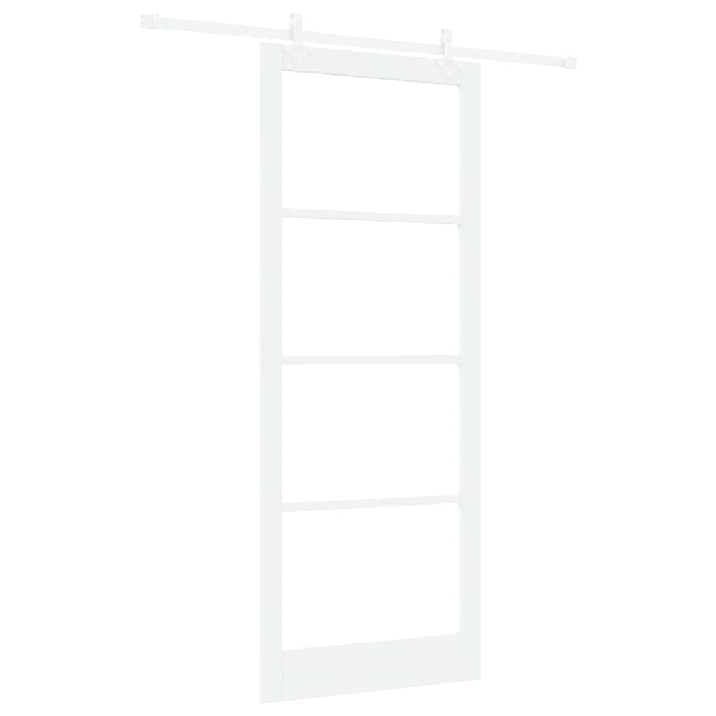 Schiebetür Weiß 93 x 232 cm Solid Pine Wood and Glass